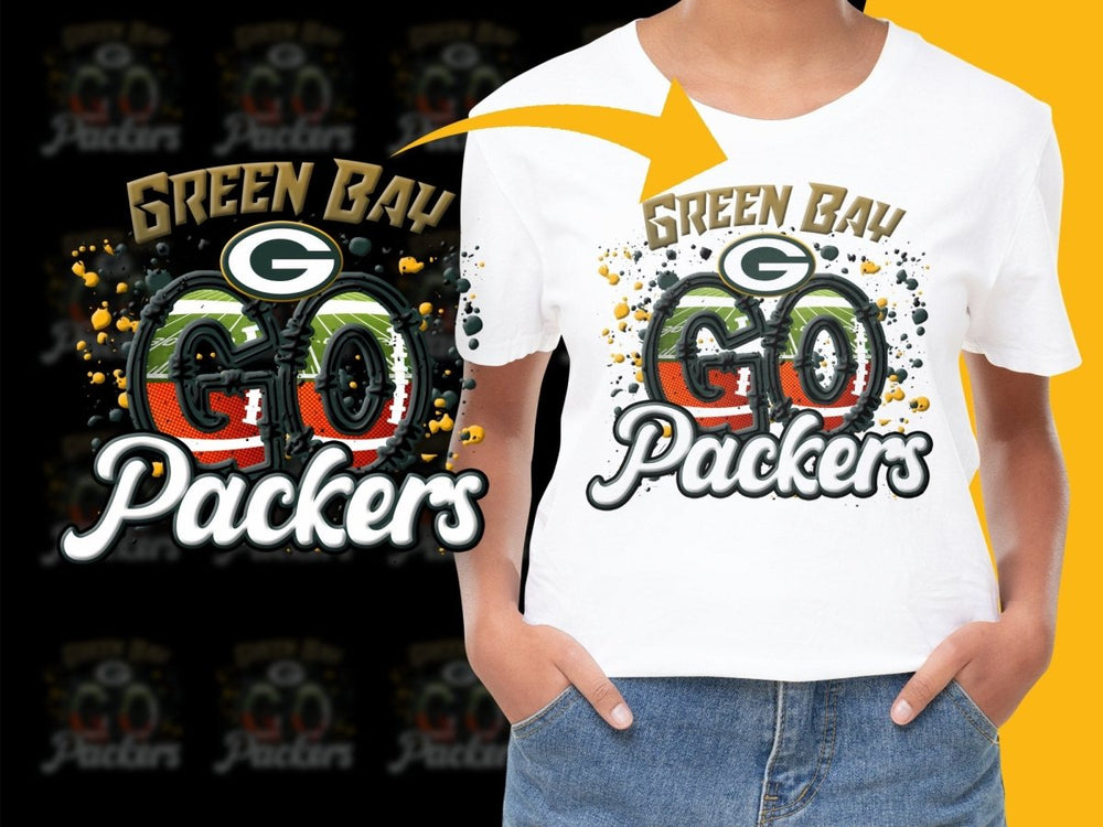 Green Bay Packers GO Packers Graphic PNG File - Teepew