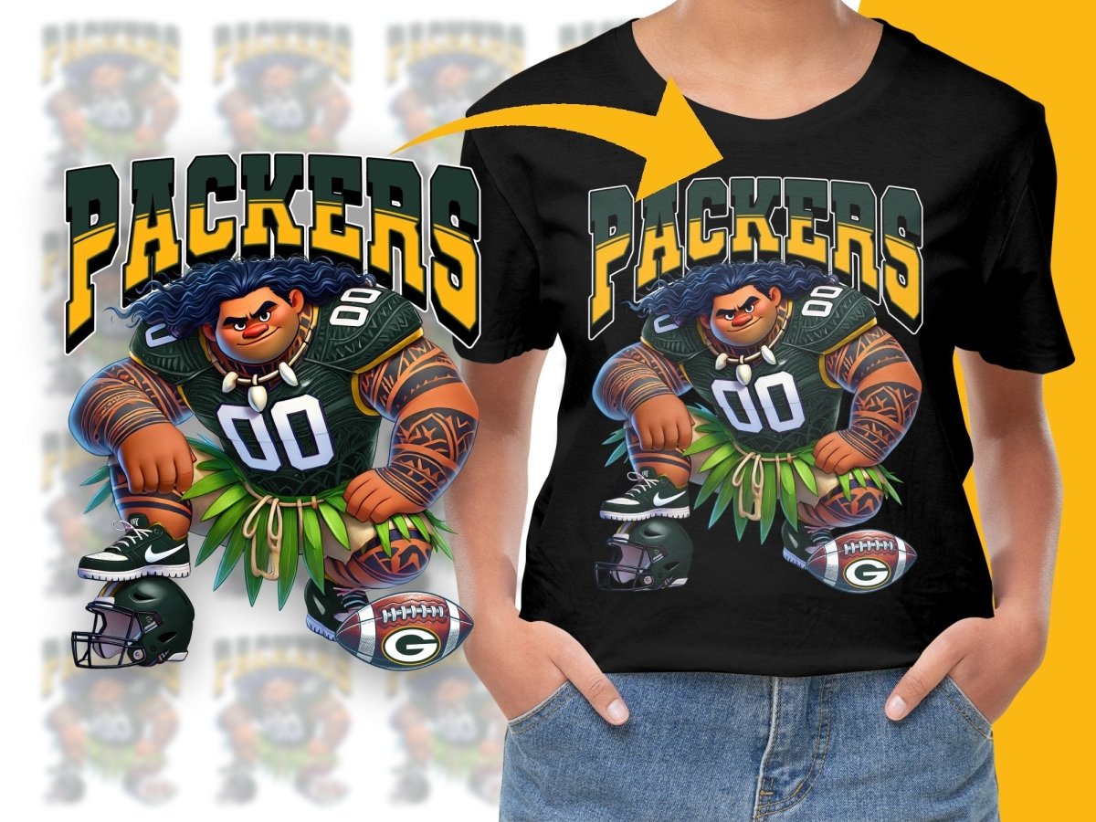 Green Bay Packers Maui Moana Inspired Graphic PNG File - Teepew