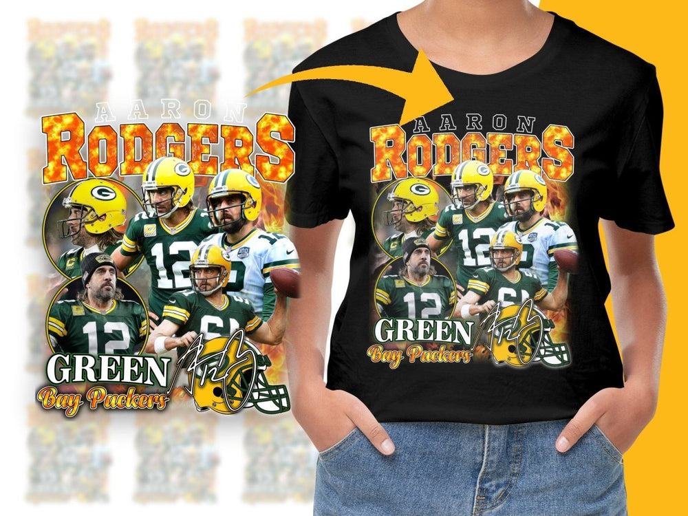 Green Bay Packers Rodgers Flame PNG File - Teepew