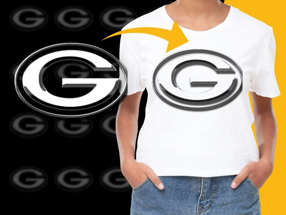 Green Bay Packers Silver Logo Graphic Print PNG File - Teepew