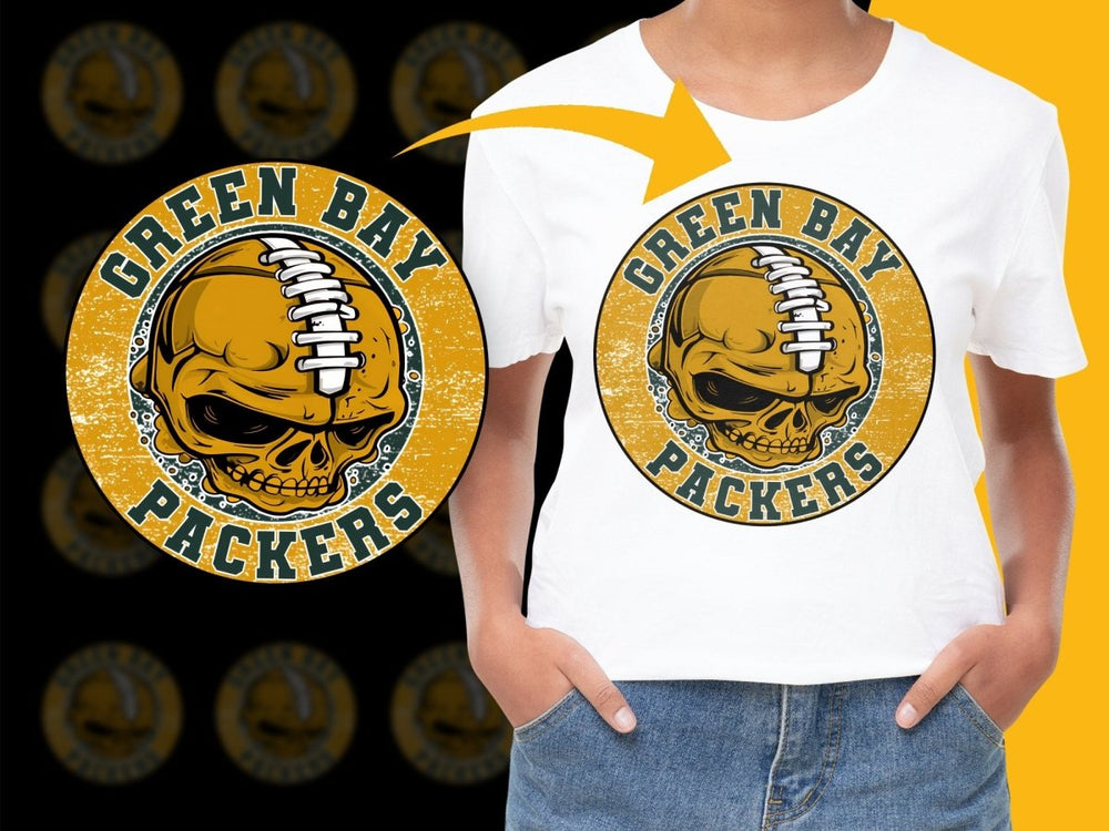 Green Bay Packers Skull Graphic Design PNG File - Teepew