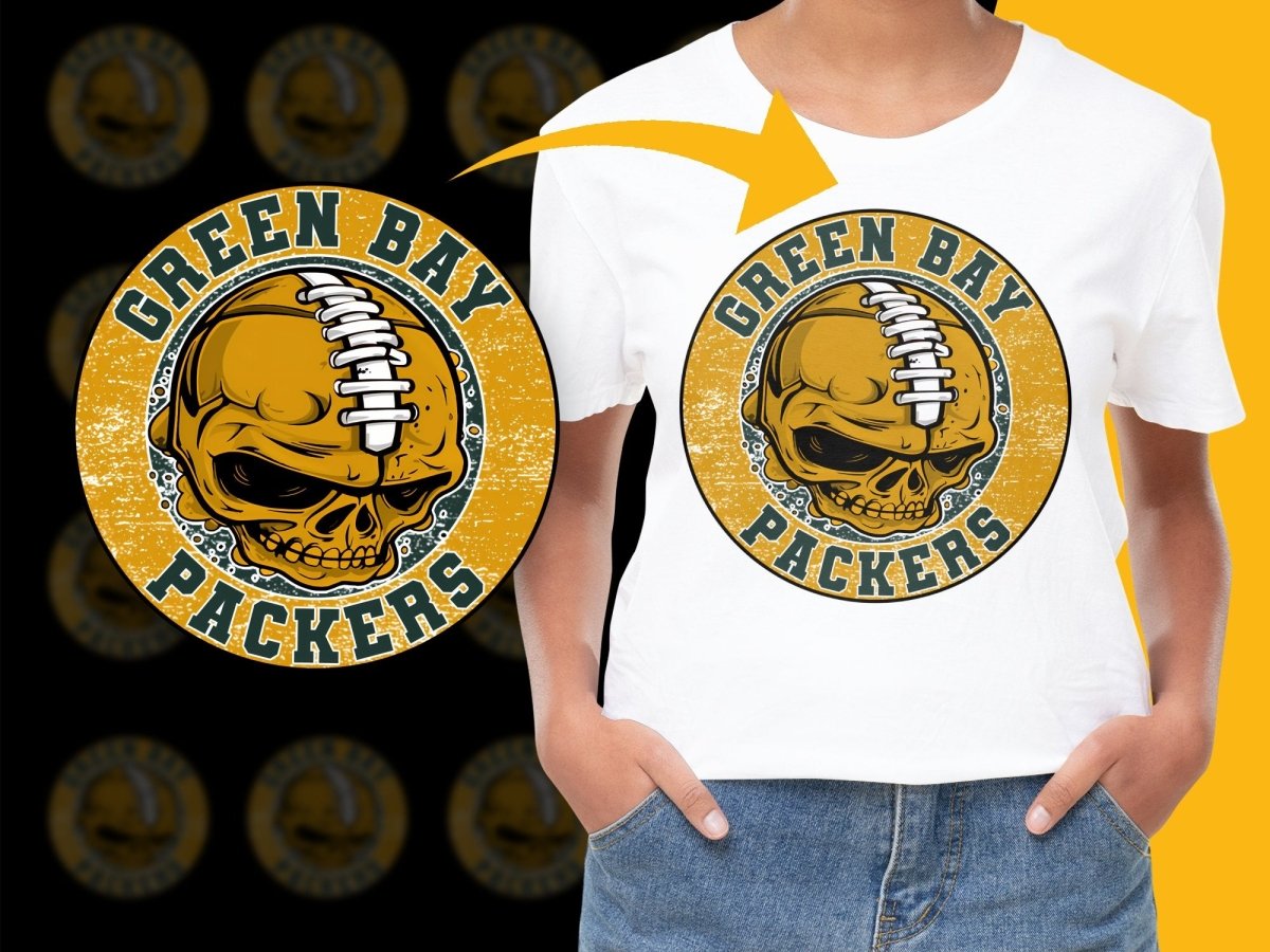 Green Bay Packers Skull Graphic Design PNG File - Teepew