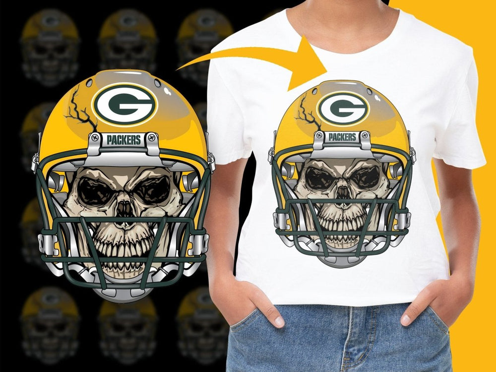Green Bay Packers Skull Helmet Graphic PNG File - Teepew