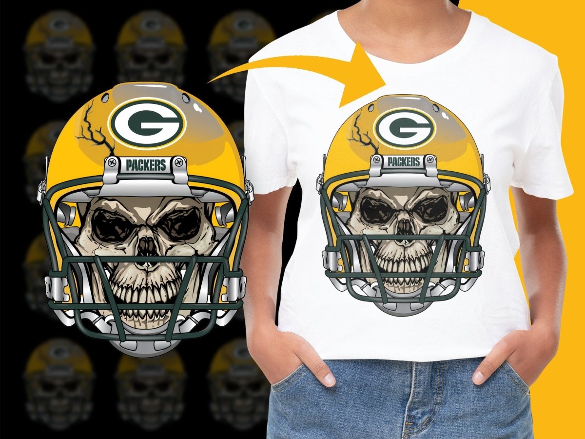 Green Bay Packers Skull Helmet Graphic PNG File - Teepew