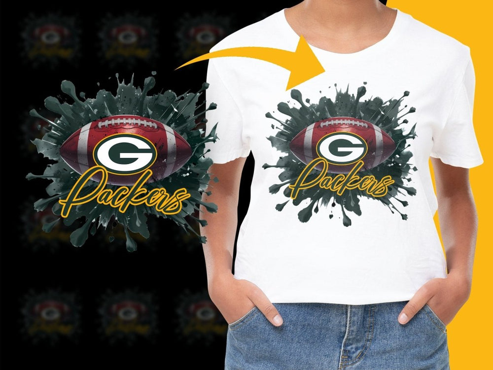Green Bay Packers Splatter Art Design PNG File - Teepew
