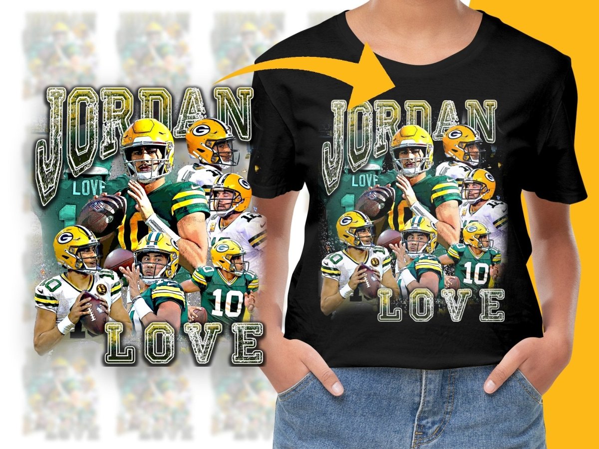 Green Bay Quarterback Bootleg Jordan Love PNG File - Teepew