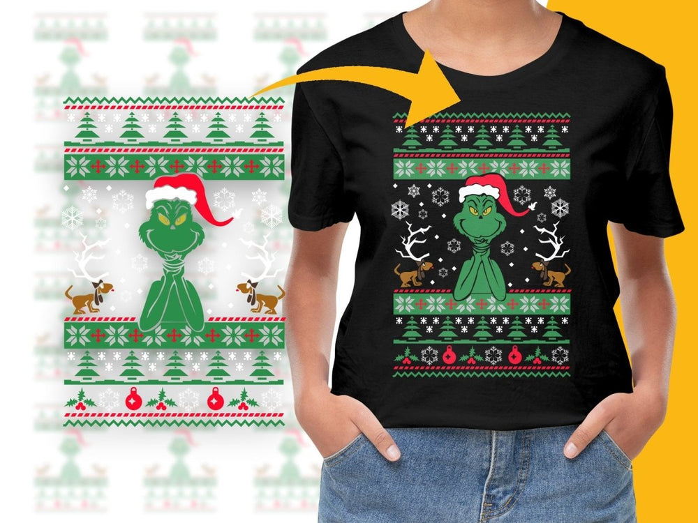 Grinch Christmas Themed PNG File with Festive Design - Teepew