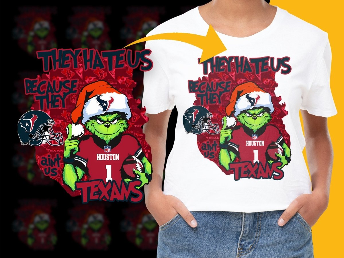 Grinch Houston Texans Christmas Theme PNG File - Teepew