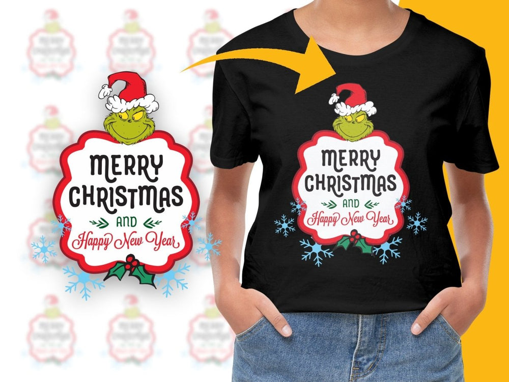 Grinch Merry Christmas New Year Graphic PNG File - Teepew