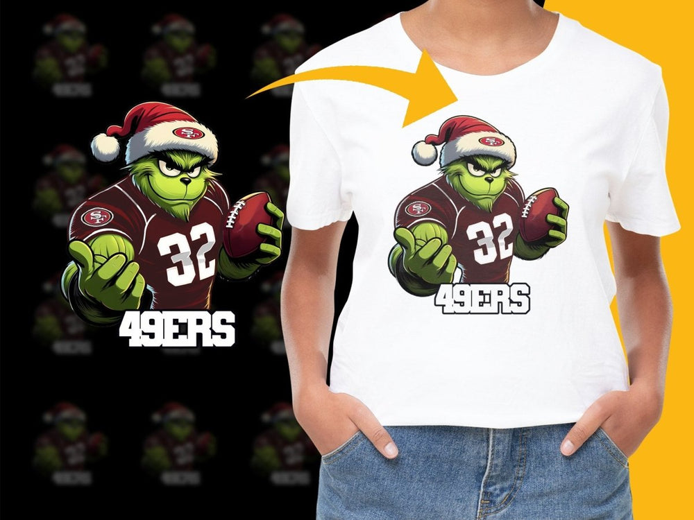Grinch Santa 32 Jersey San Francisco 49ers PNG File - Teepew