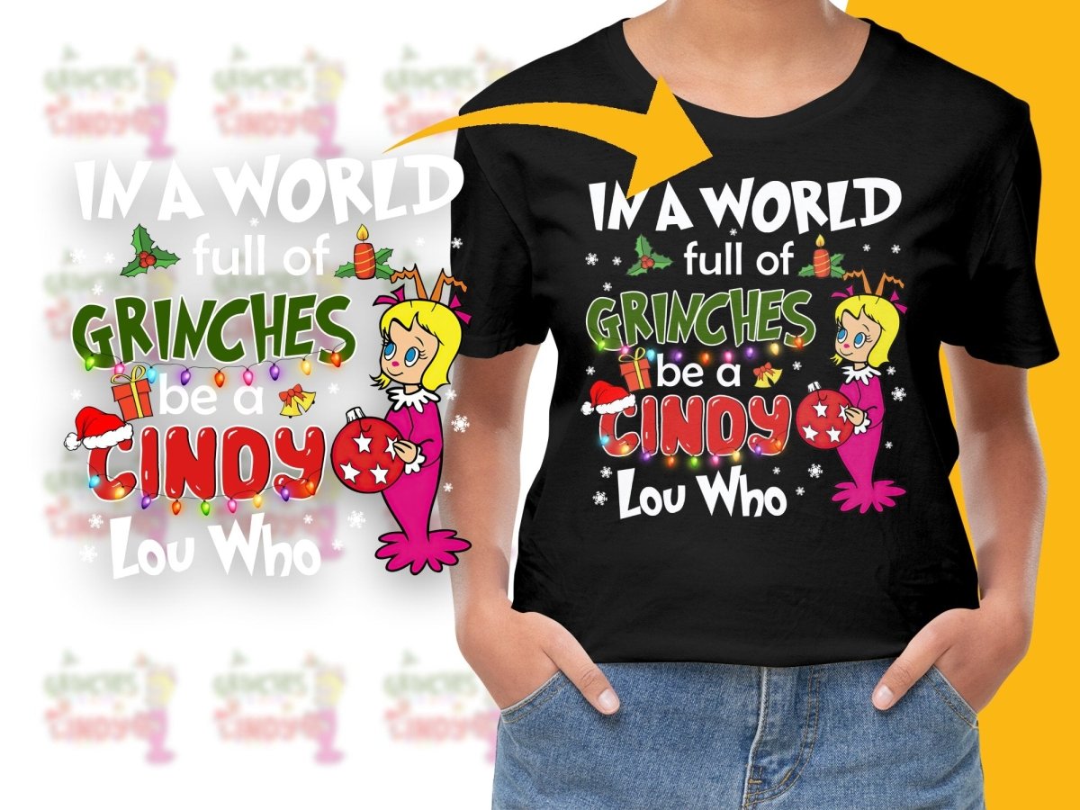 Grinches Cindy Christmas Light Decorated PNG File - Teepew