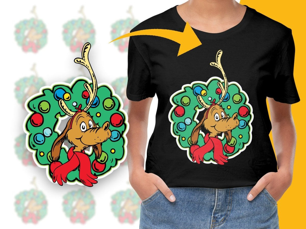 Grinch's Max Dog Christmas Wreath Design PNG File - Teepew