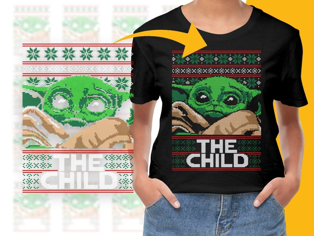 Grogu Christmas Themed Holiday Sweater Design PNG File - Teepew