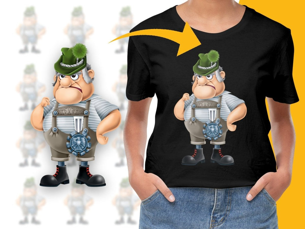 Gruff German Character in Bavarian Outfit PNG File - Teepew