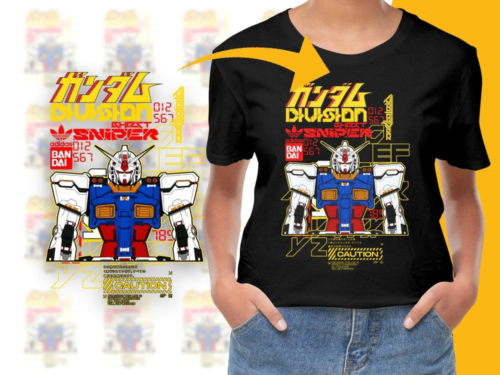 Gundam Robot Design Sport Brand Ban Dai Division PNG File - Teepew