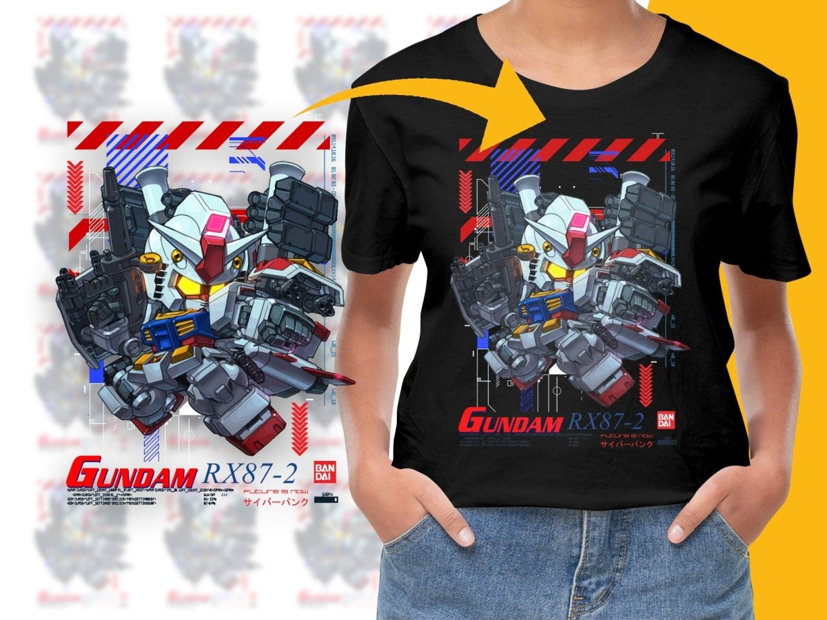 Gundam RX87 - 2 Graphic Cute Robot PNG File - Teepew