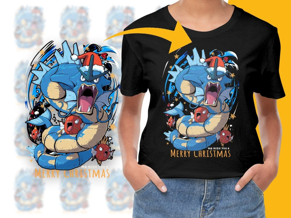 Gyarados and Magikarp Merry Christmas PNG File - Teepew