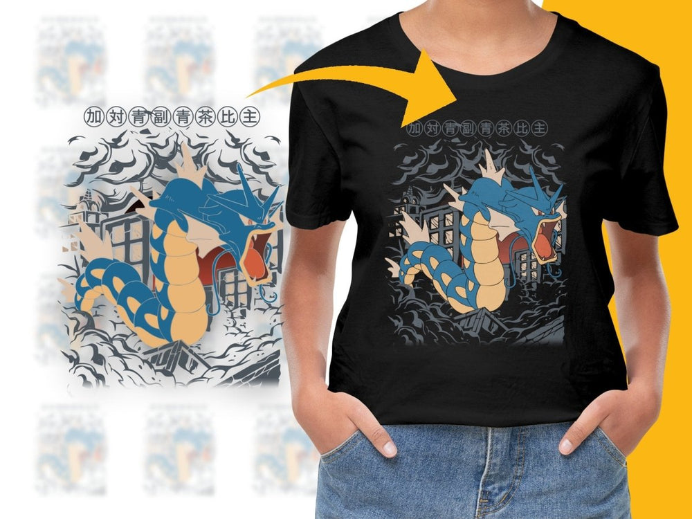 Gyarados Rampage Through City Artistic PNG File - Teepew