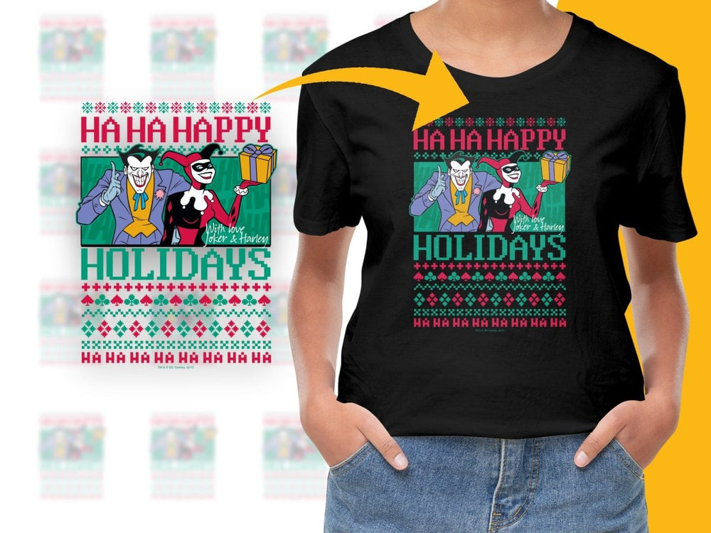 Ha Ha Happy Holidays Joker and Harley Quinn PNG File - Teepew