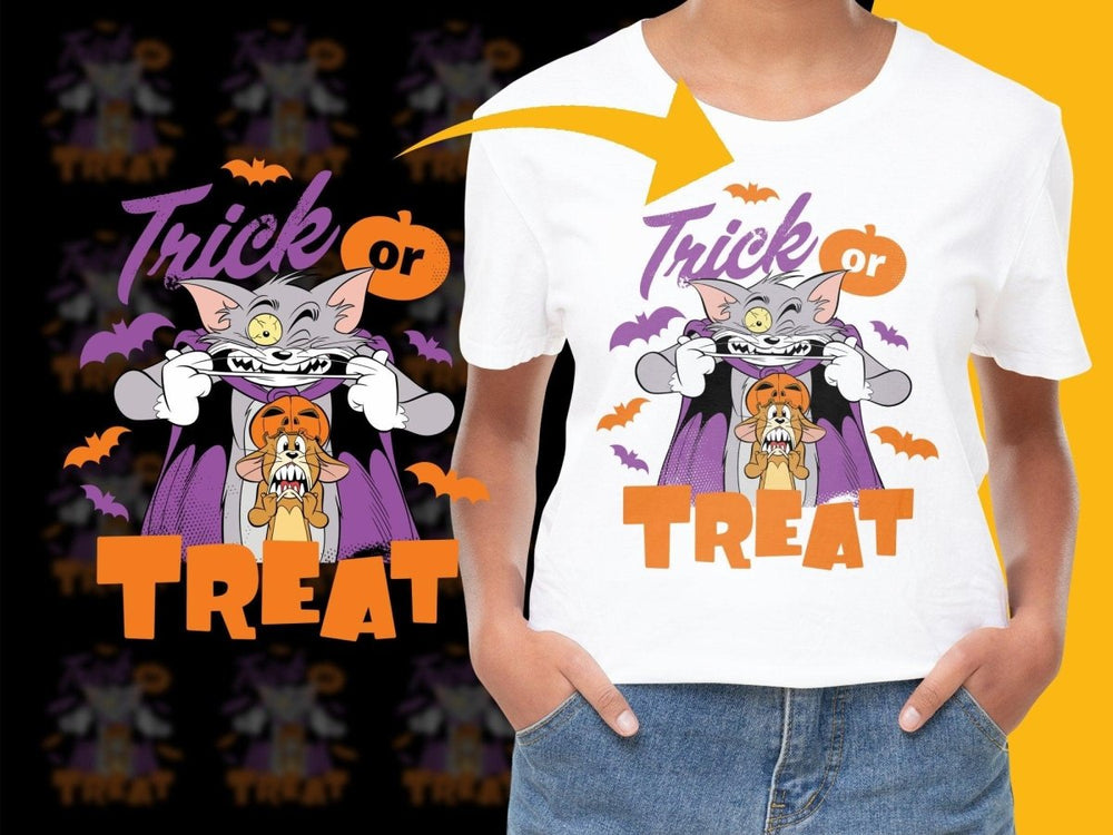 Halloween Trick or Treat Tom and Jerry PNG File - Teepew