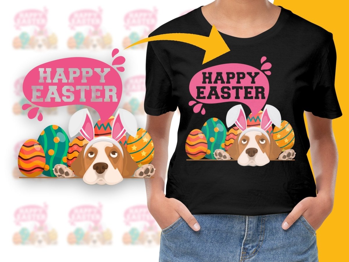 Happy Easter Basset Hound Theme Graphic Design PNG File - Teepew
