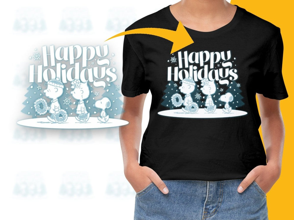 Happy Holidays Peanuts Characters Christmas PNG File - Teepew