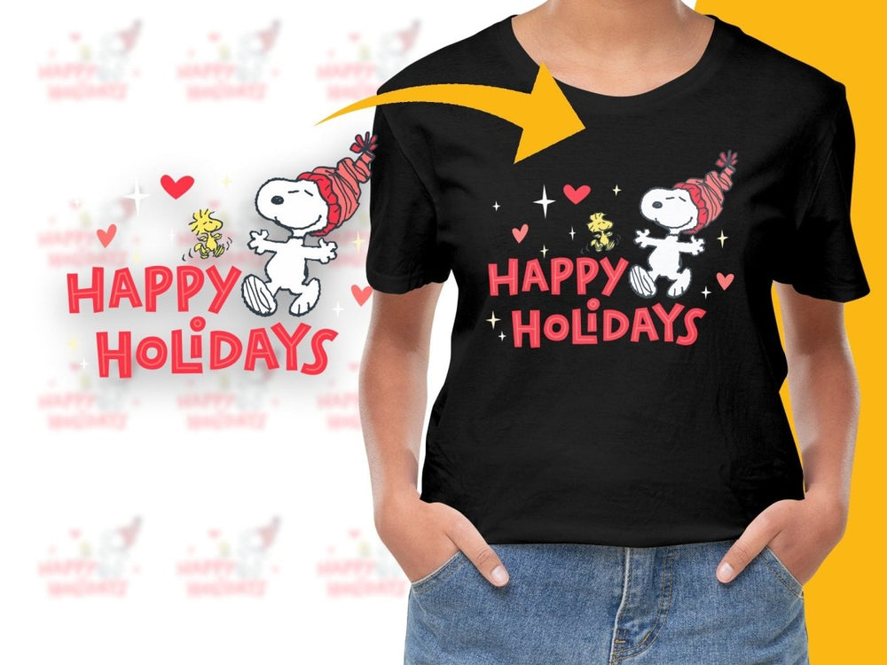 Happy Holidays Snoopy and Woodstock Christmas PNG File - Teepew