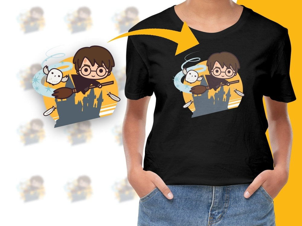 Harry Potter Flying with Hedwig Digital - Teepew