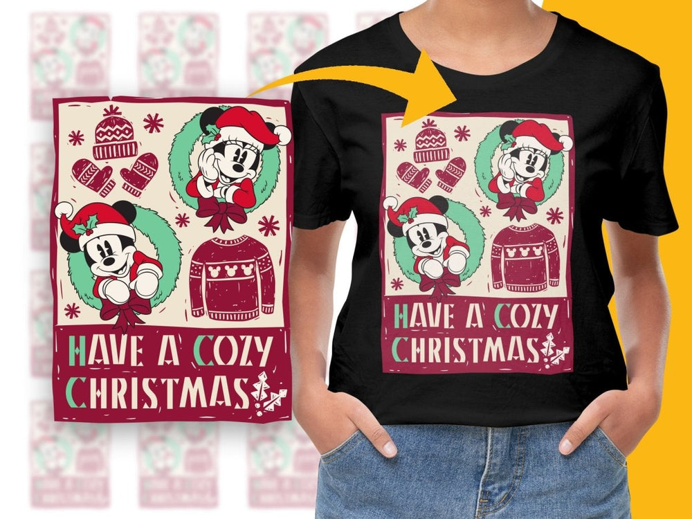 Have a Cozy Christmas Mickey and Minnie Mouse PNG File - Teepew