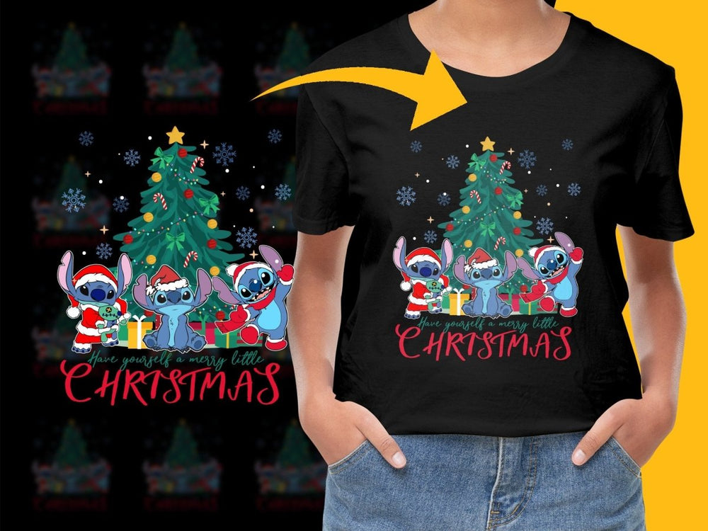 Have Yourself a Merry Little Christmas Stitch PNG File - Teepew