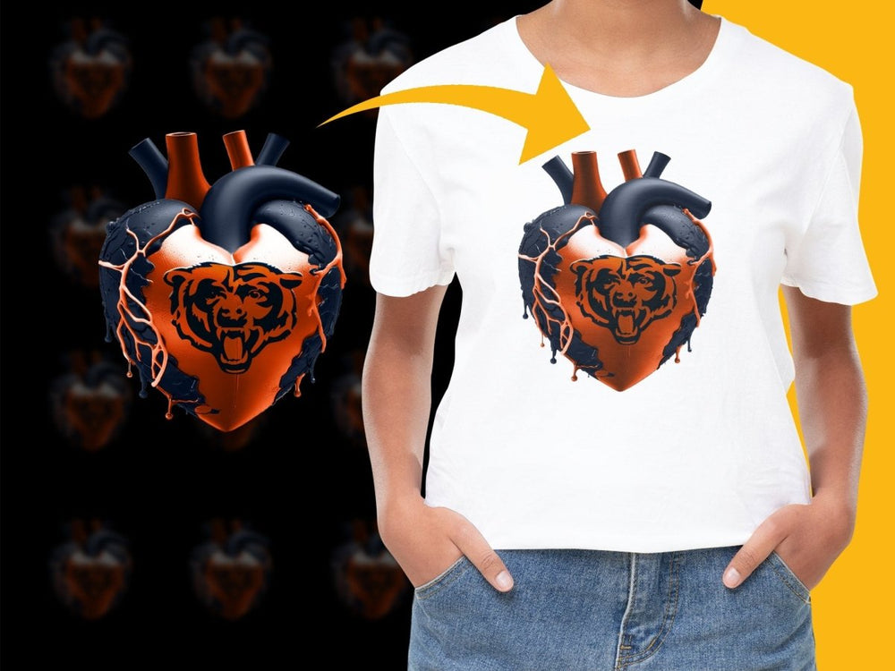 Heart Design Chicago Bears Logo PNG File - Teepew
