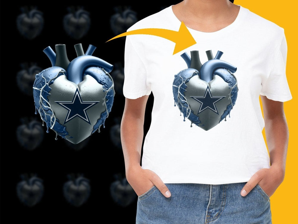 Heart Design Dallas Cowboys Fan Art PNG File - Teepew