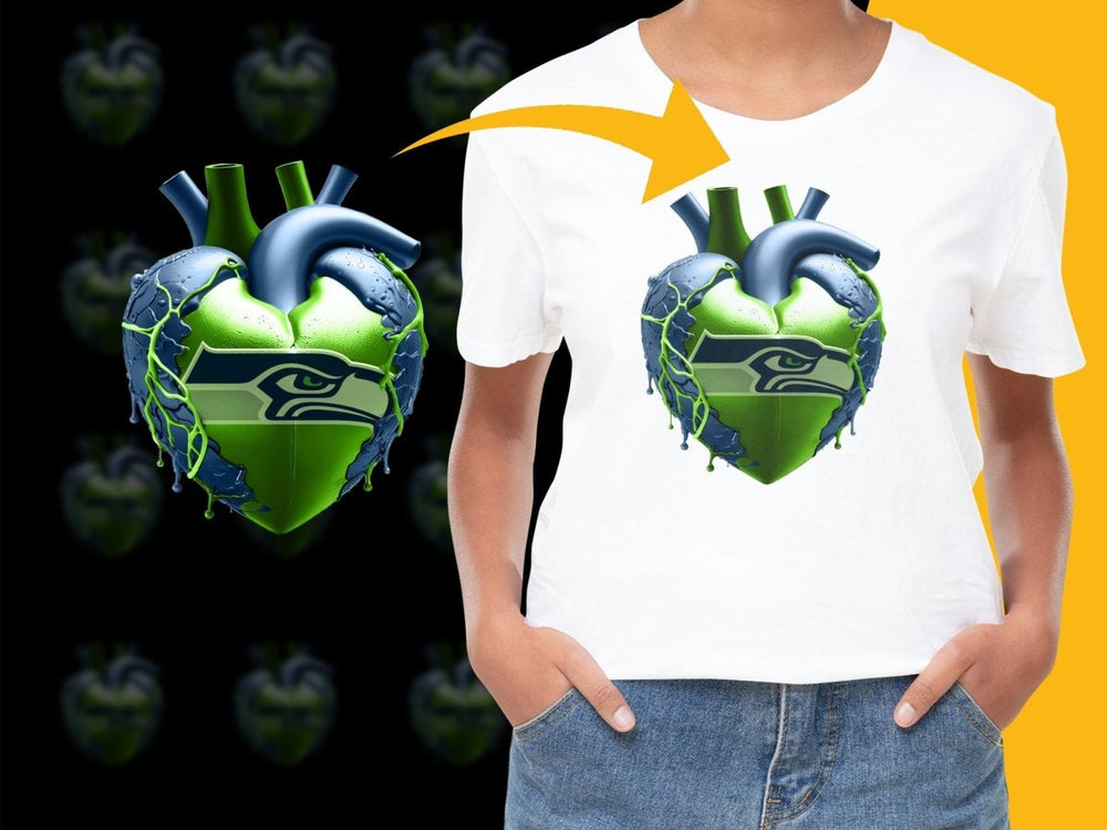 Heart Design Seattle Seahawks Fan PNG File - Teepew