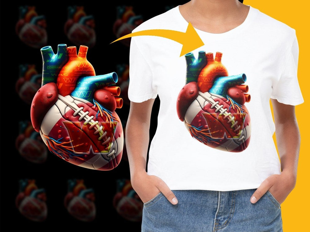 Heart Shaped Design with Washington Commanders PNG File - Teepew