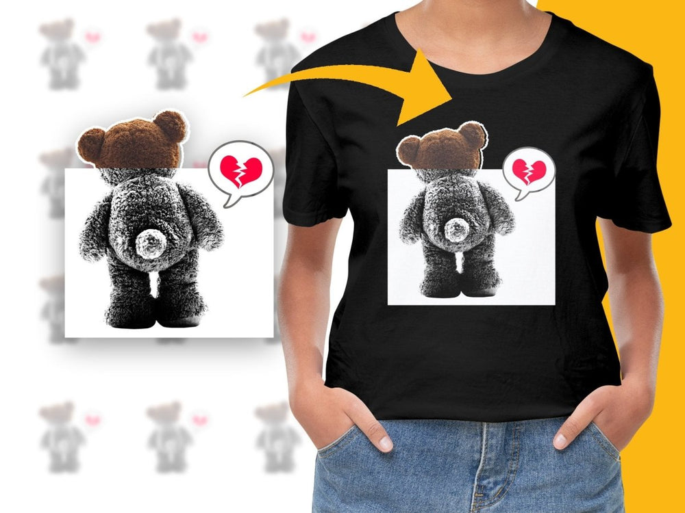 Heartbroken Teddy Bear Cartoon Graphic Design PNG File - Teepew