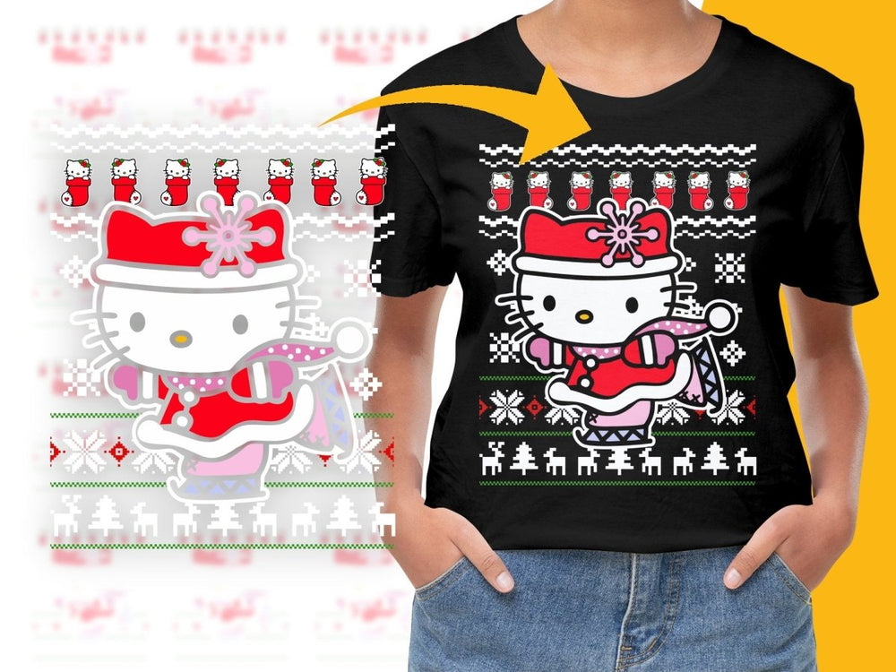 Hello Kitty Ice Skating Christmas Holiday PNG File - Teepew