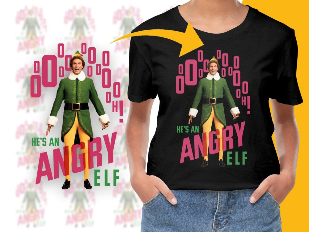 He's An Angry Elf Artistic Christmas Holiday PNG File - Teepew