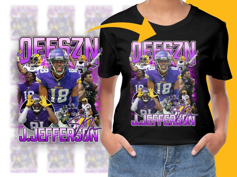High - Energy Football Star OffSzn J Jefferson PNG File - Teepew