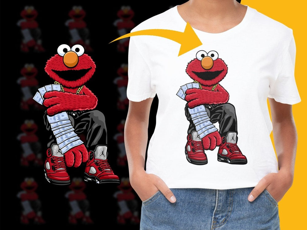 Hip Elmo with Money and Sneakers Streetwear PNG File - Teepew