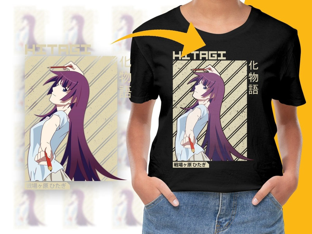 Hitagi Senjougahara Bakemonogatari Anime Art Digital - Teepew