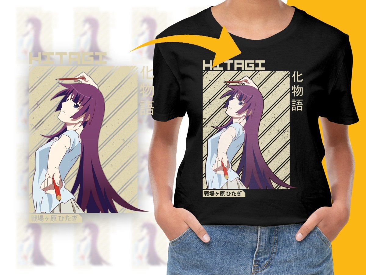 Hitagi Senjougahara Bakemonogatari Anime Art Digital - Teepew