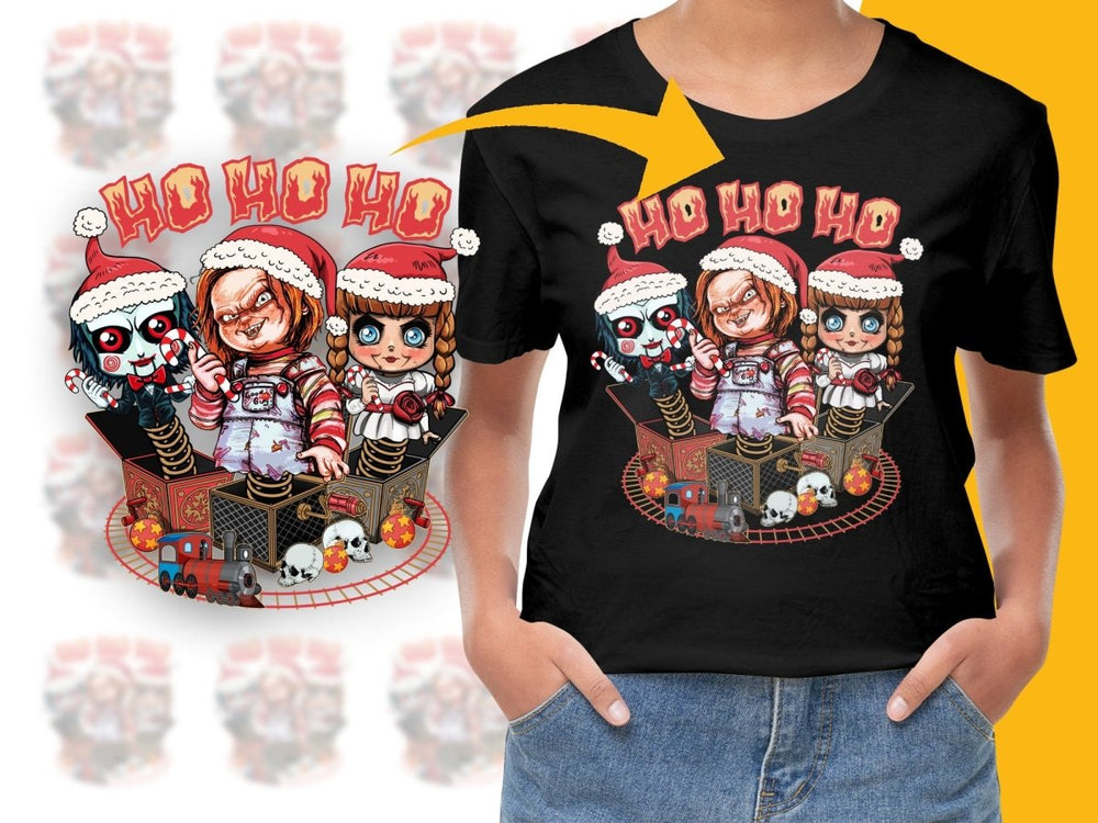 Ho Ho Ho Characters Christmas Horror Graphic PNG File - Teepew