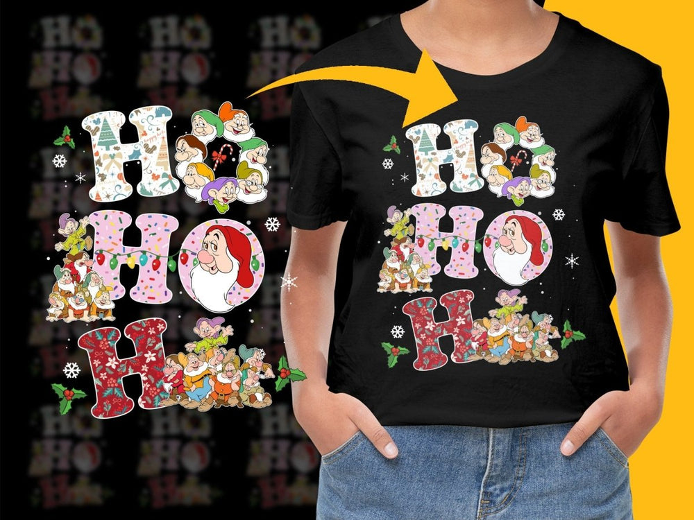 Ho Ho Ho Dwarfs Christmas Theme Graphic PNG File - Teepew