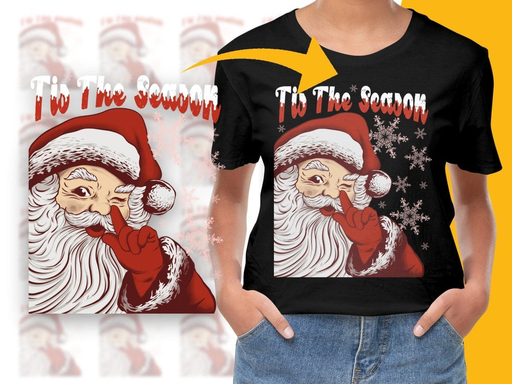 Ho Ho Ho Santa Winking Christmas Snowflakes PNG File - Teepew