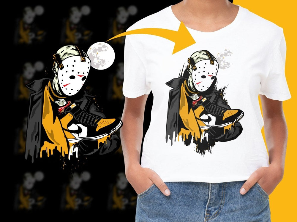 Horror Masked Figure Holding Sneaker Art PNG File - Teepew
