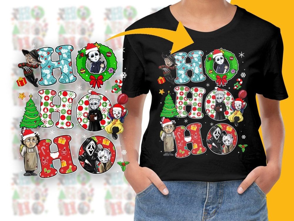 Horror Movie Christmas Graphic Ho Ho Ho Letters PNG File - Teepew