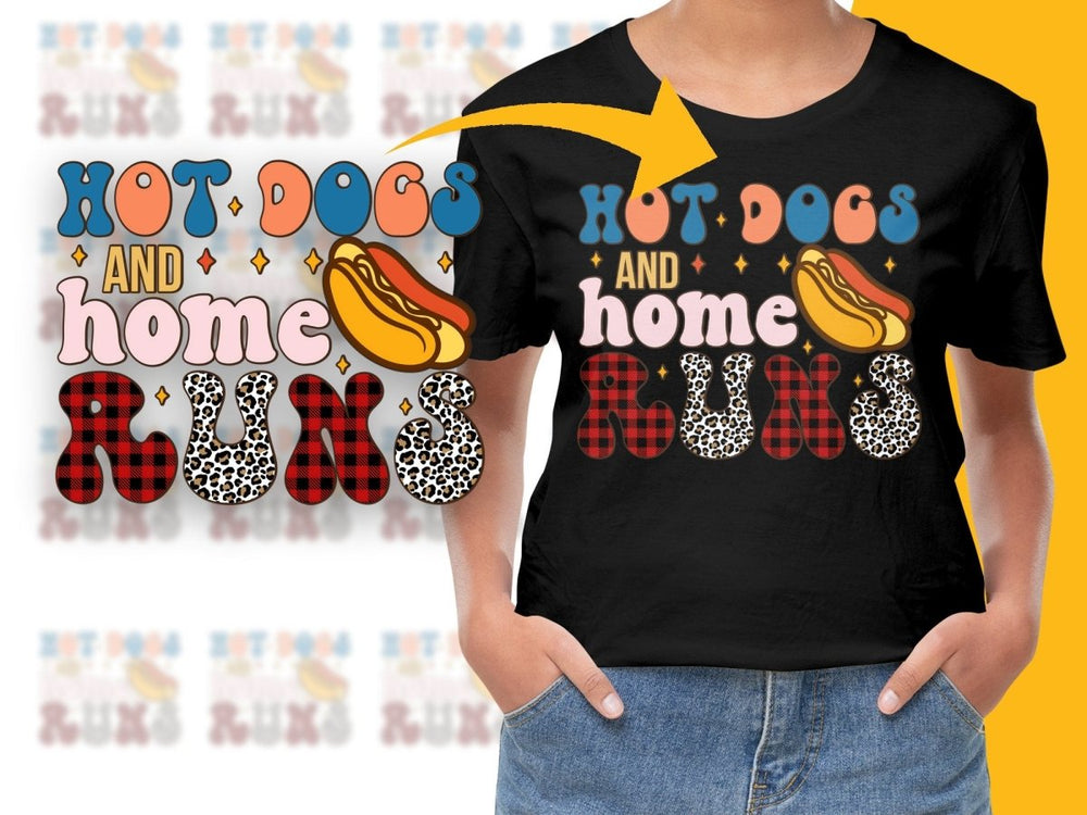 Hot Dogs and Home Runs Fun Graphic Style PNG File - Teepew