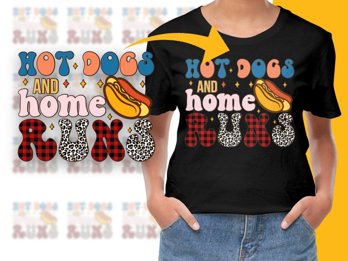 Hot Dogs and Home Runs Fun Graphic Style PNG File - Teepew