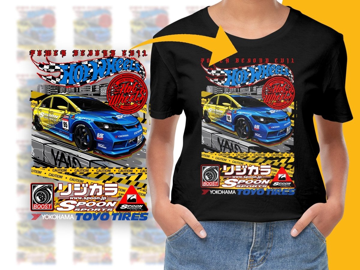 Hot Wheels Spoon Sports Racing Car Graphic PNG File - Teepew