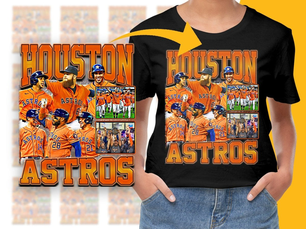 Houston Astros Celebratory MLB Baseball Bootleg PNG File - Teepew